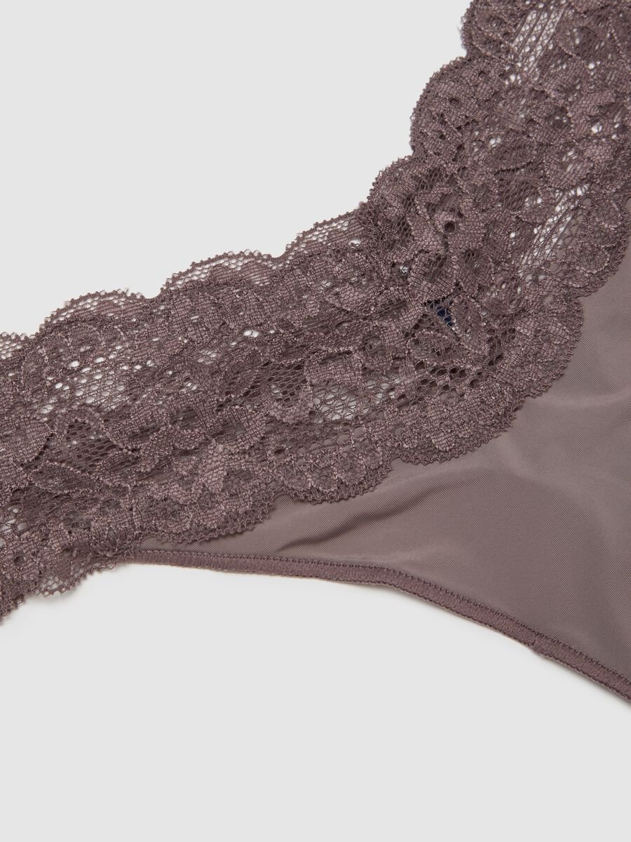 Regular fit brown lace thong_5