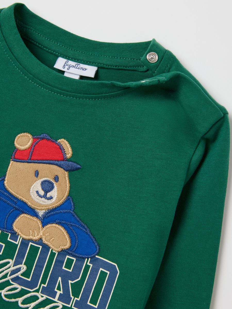 Children's T-shirt in pure green cotton regular fit_3