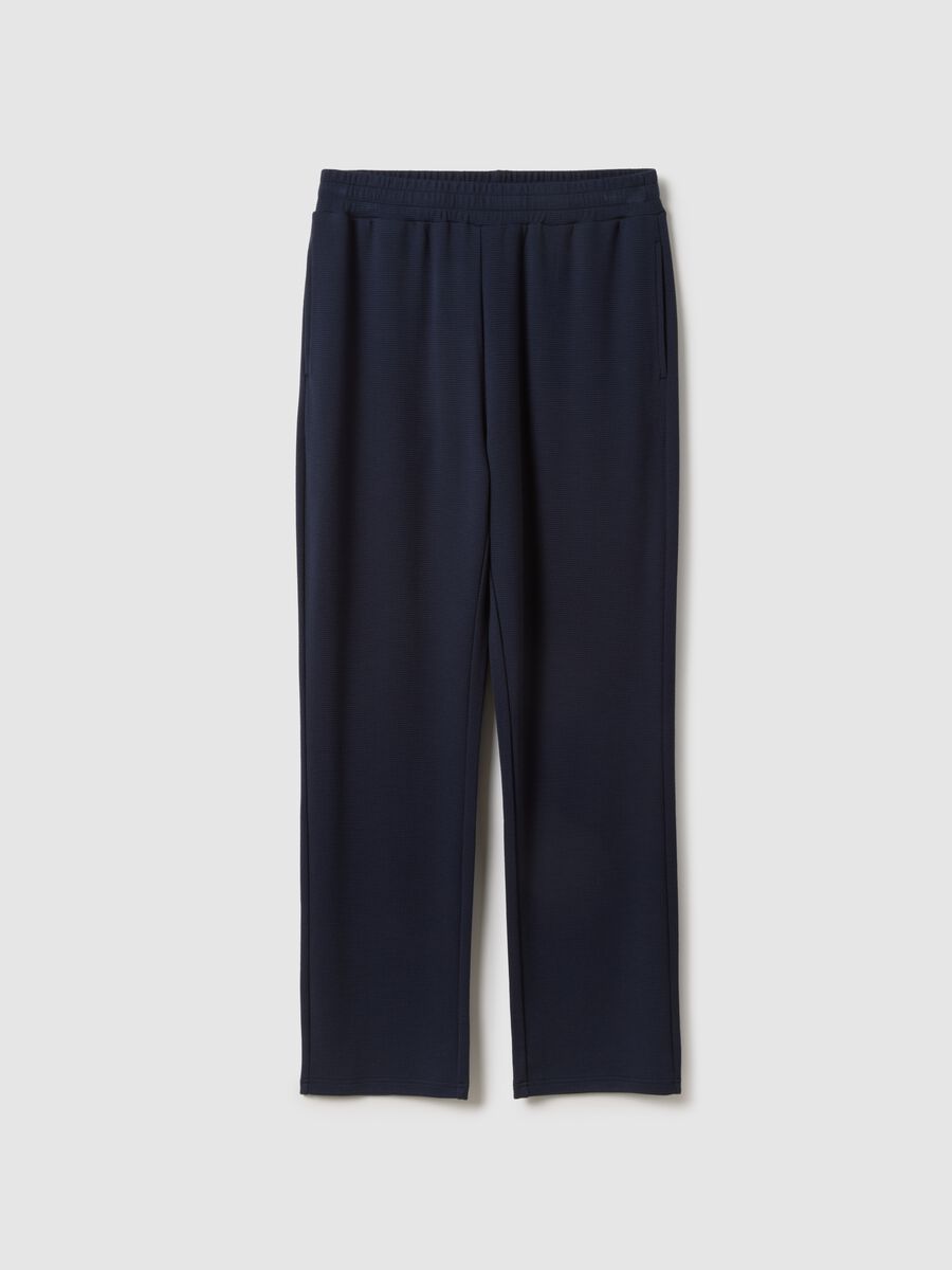 Blue viscose blend pyjama trousers regular fit_4