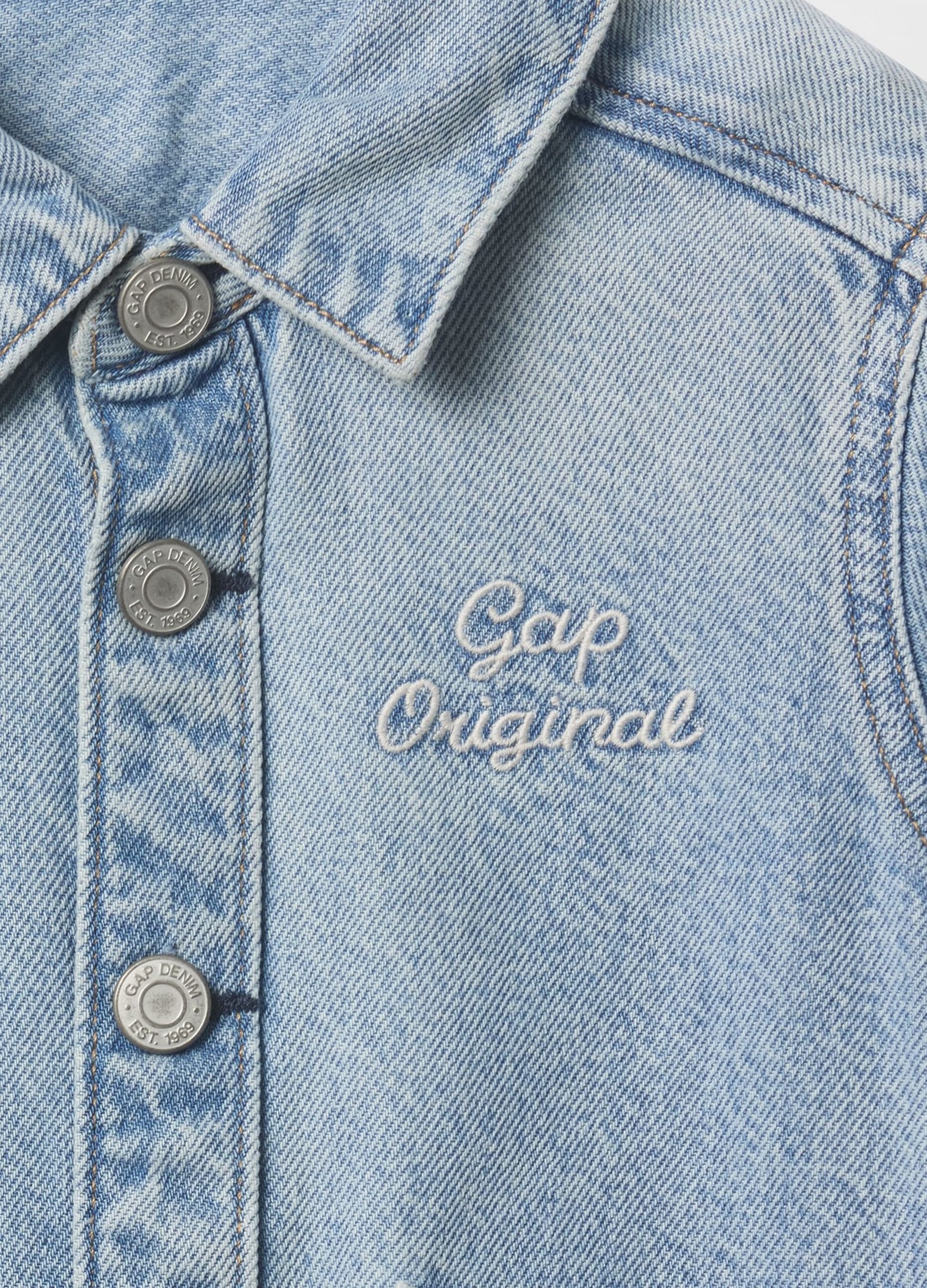 Denim jacket with embroidered logo for kids GAP