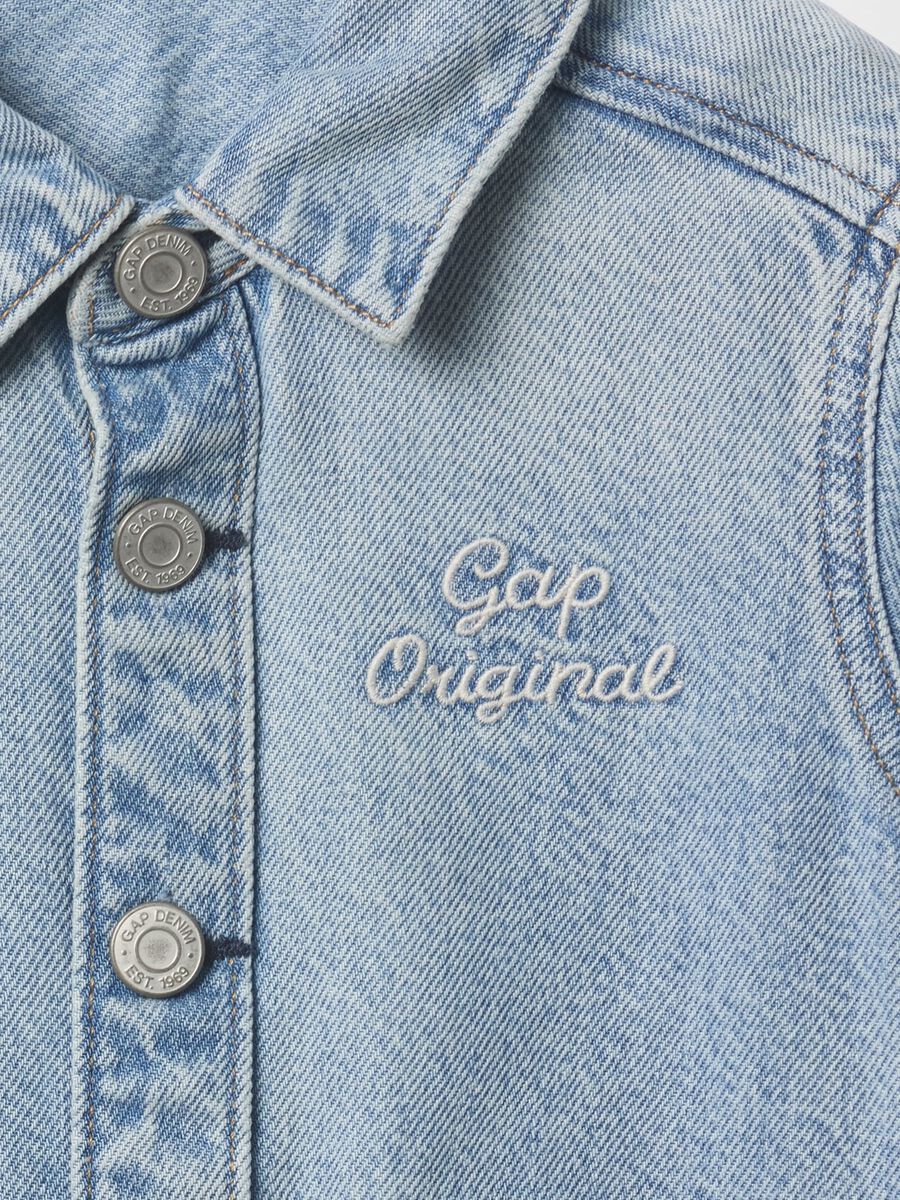 Denim jacket with embroidered logo for kids GAP_3