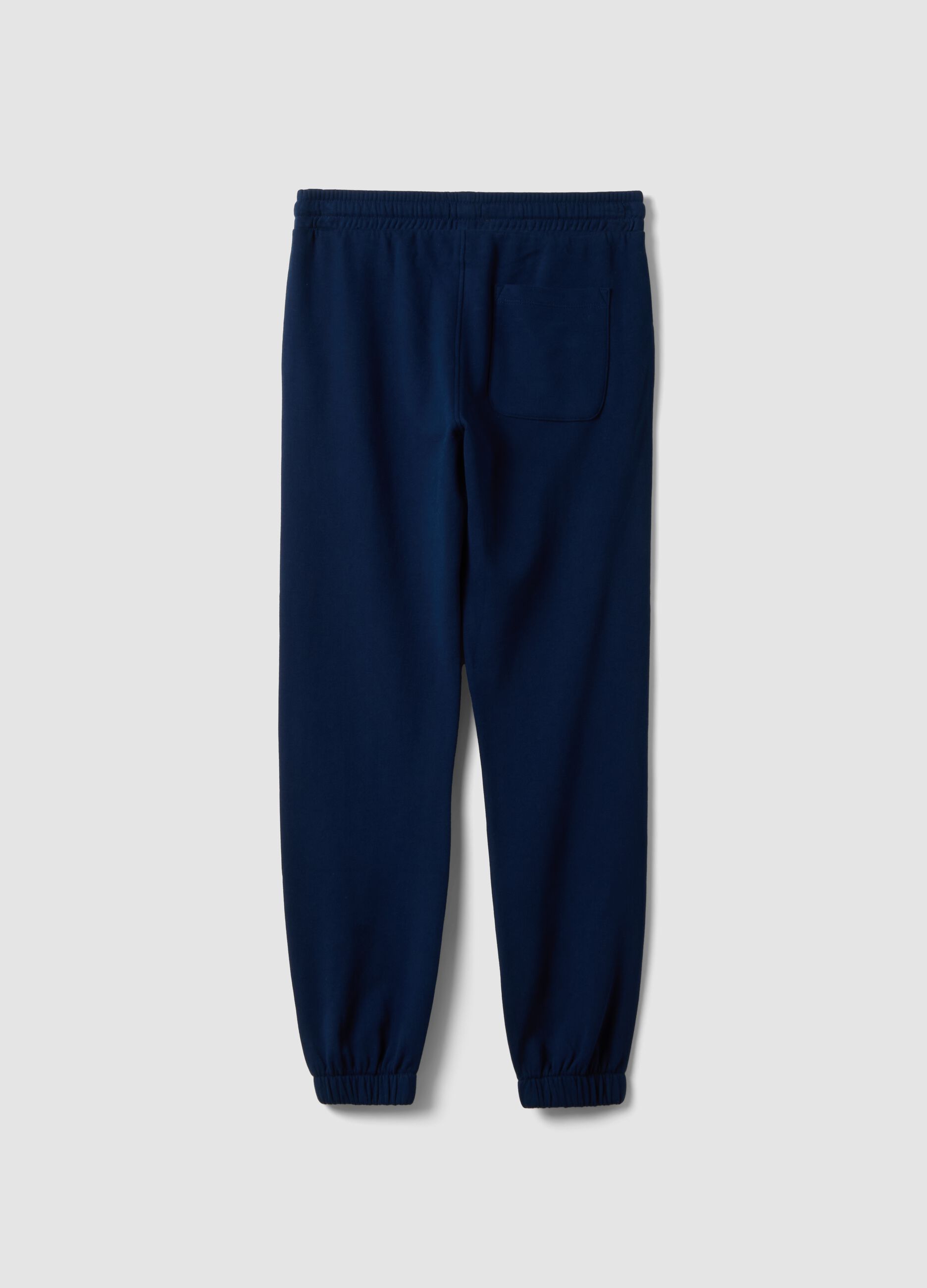 Pantaloni jogger blu in misto cotone organico e viscosa