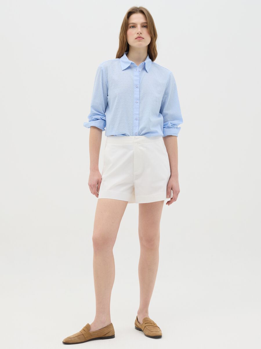 Women’s light blue shirt in 100% cotton with regular fit_1