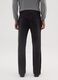 Black regular fit stretch cotton trousers_2