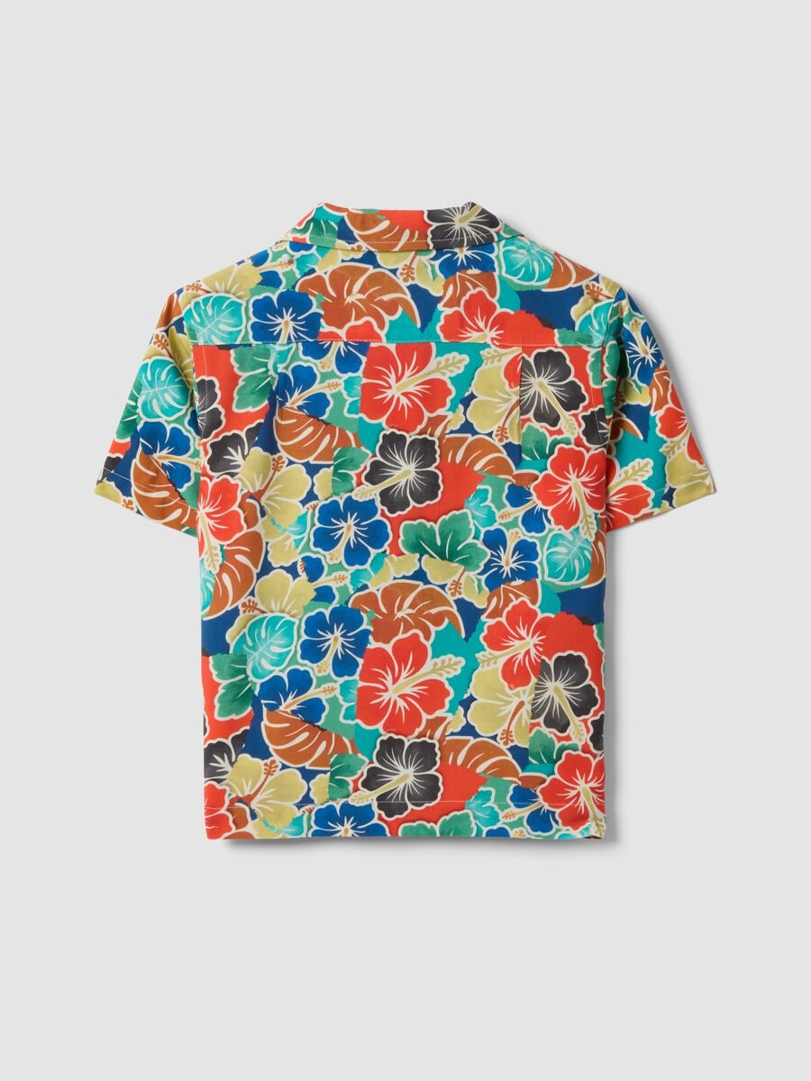 Boys&rsquo; multicolour pure viscose shirt with floral print_4
