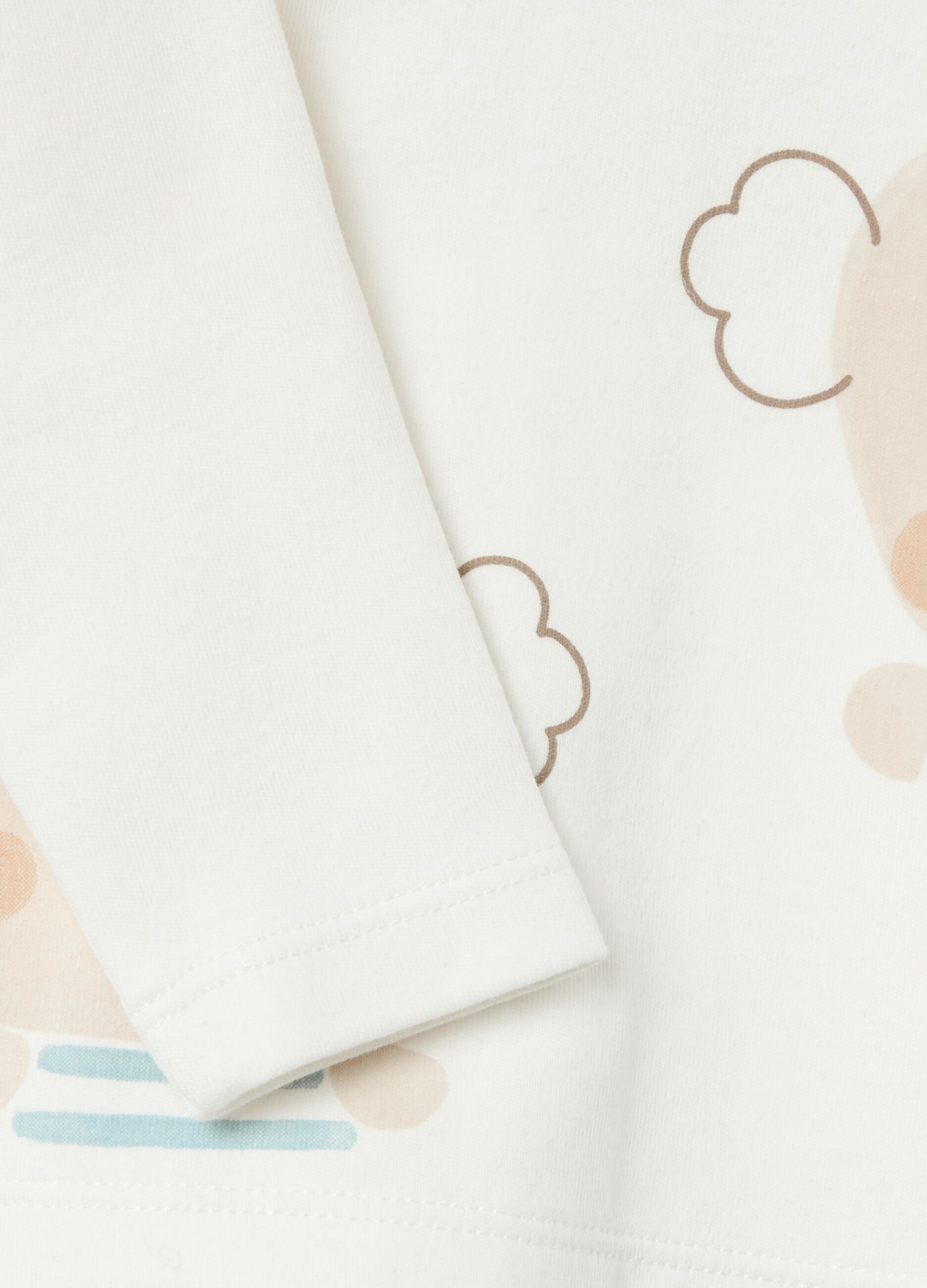 Cotton T-shirt with print and long sleeves