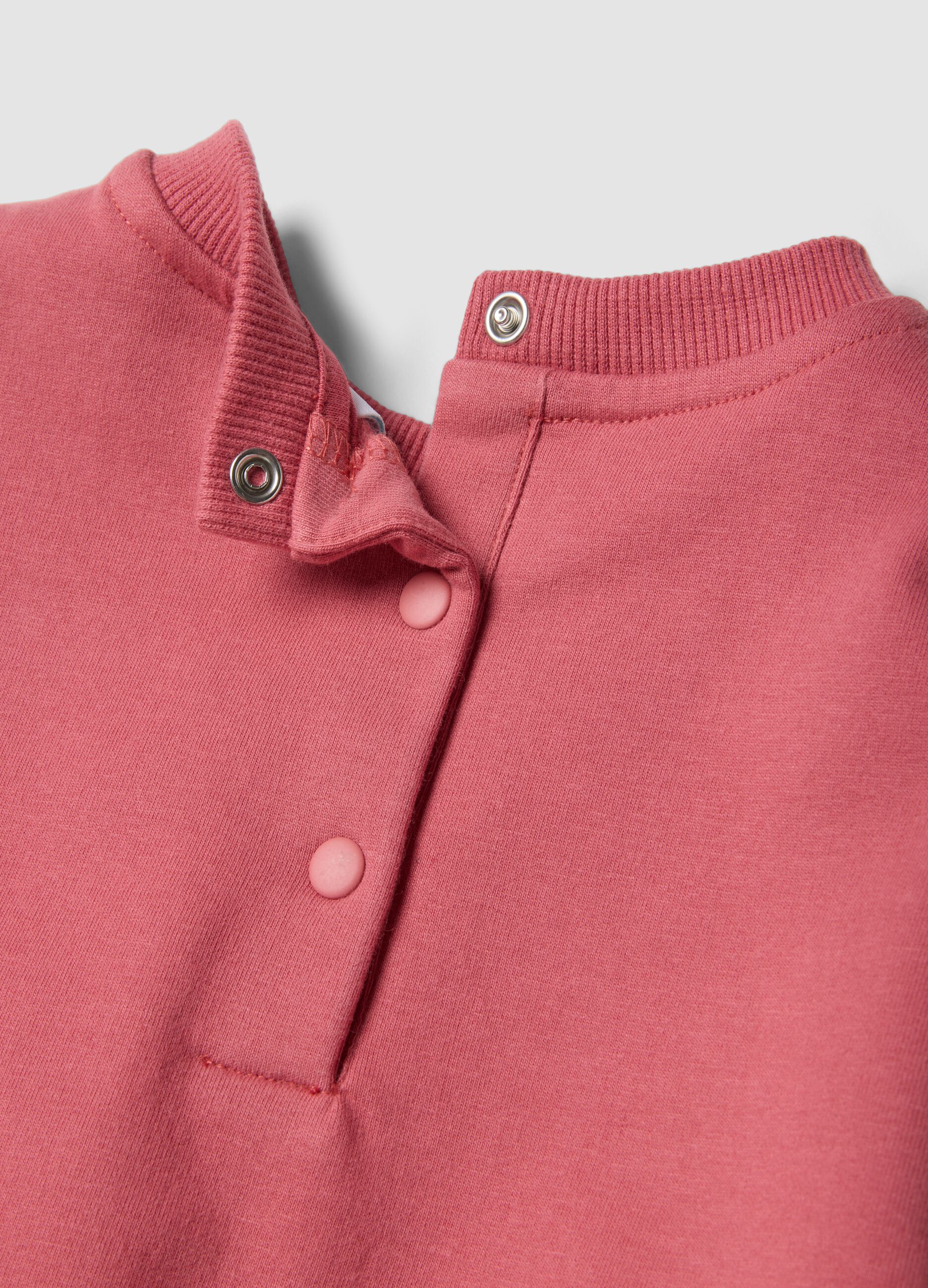 Completo rosa in cotone organico elasticizzato con stampa Bambi