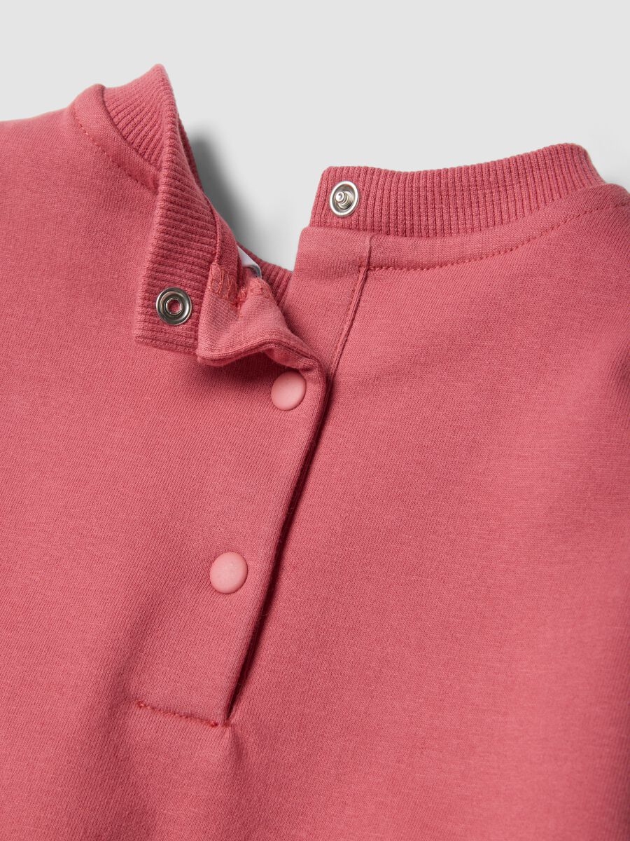 Completo rosa in cotone organico elasticizzato con stampa Bambi_3