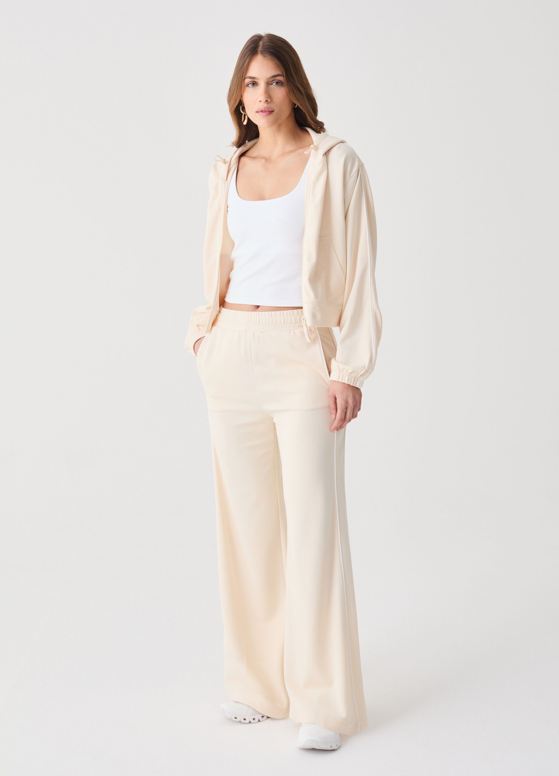 Full-zip crop con cappuccio e piping ALTAVIA STUDIO