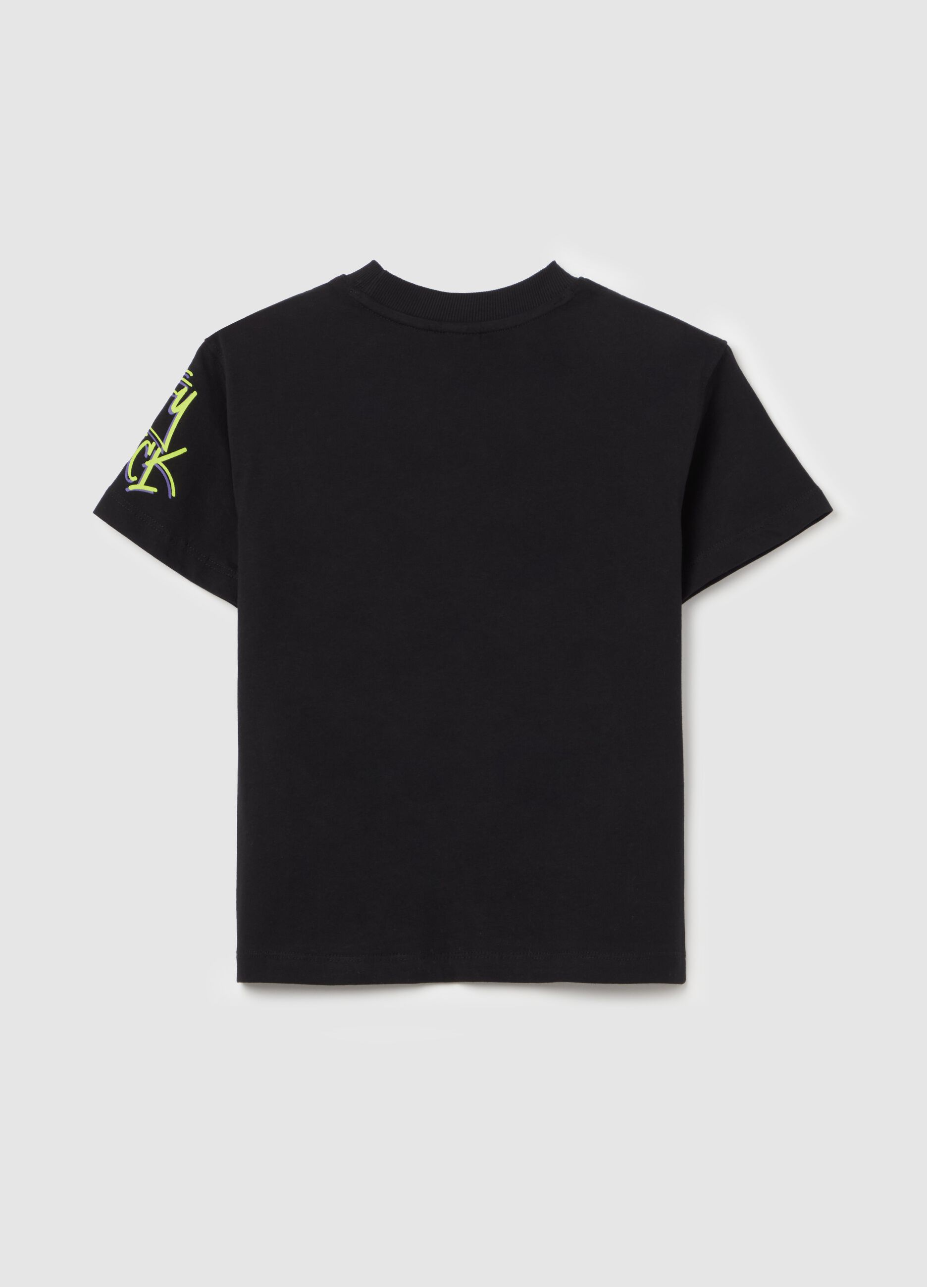 Cotton T-shirt with Daffy Duck "REBEL" print