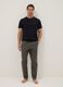 Green relaxed fit pajama trousers in cotton-linen blend_0