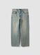 Light blue denim jeans in pure cotton, loose fit_0