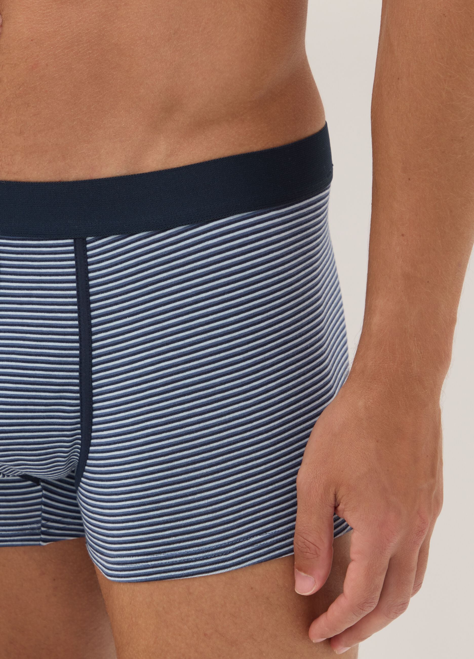 Three-pack of multicolour striped organic stretch-cotton boxers