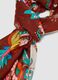 Brown pure viscose scarf with multicolour pattern_1