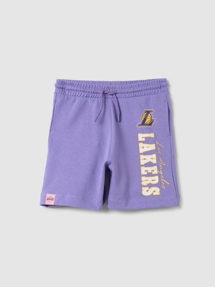 Purple NBA Los Angeles Lakers Bermuda joggers with drawstring_3