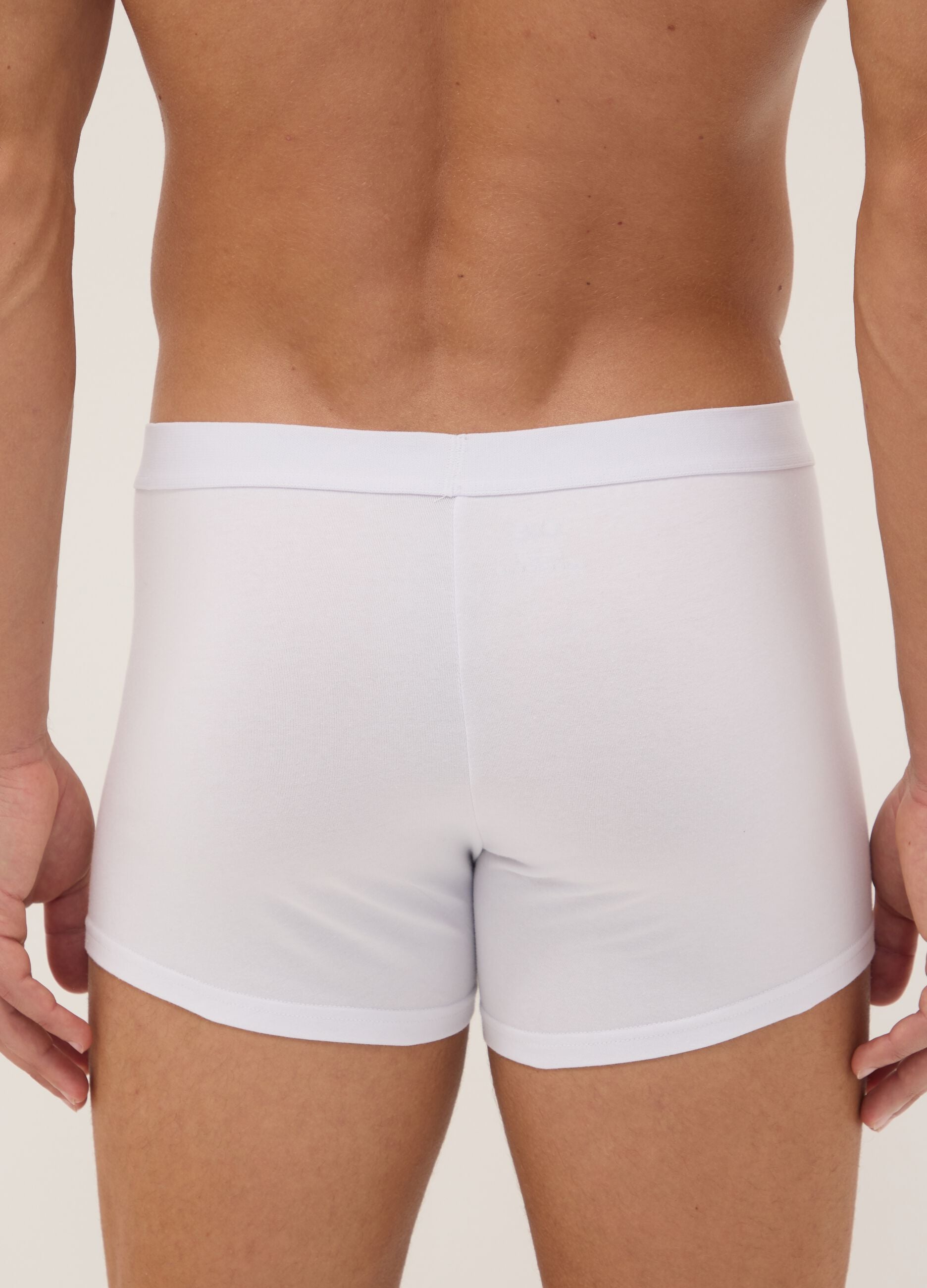 Multipack di cinque boxer bianchi in cotone organico elasticizzato