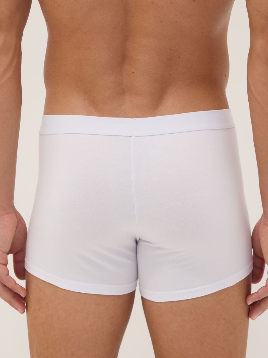 Multipack di cinque boxer bianchi in cotone organico elasticizzato_2