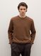 Brown crew neck pullover in pure lambswool regular fit_0