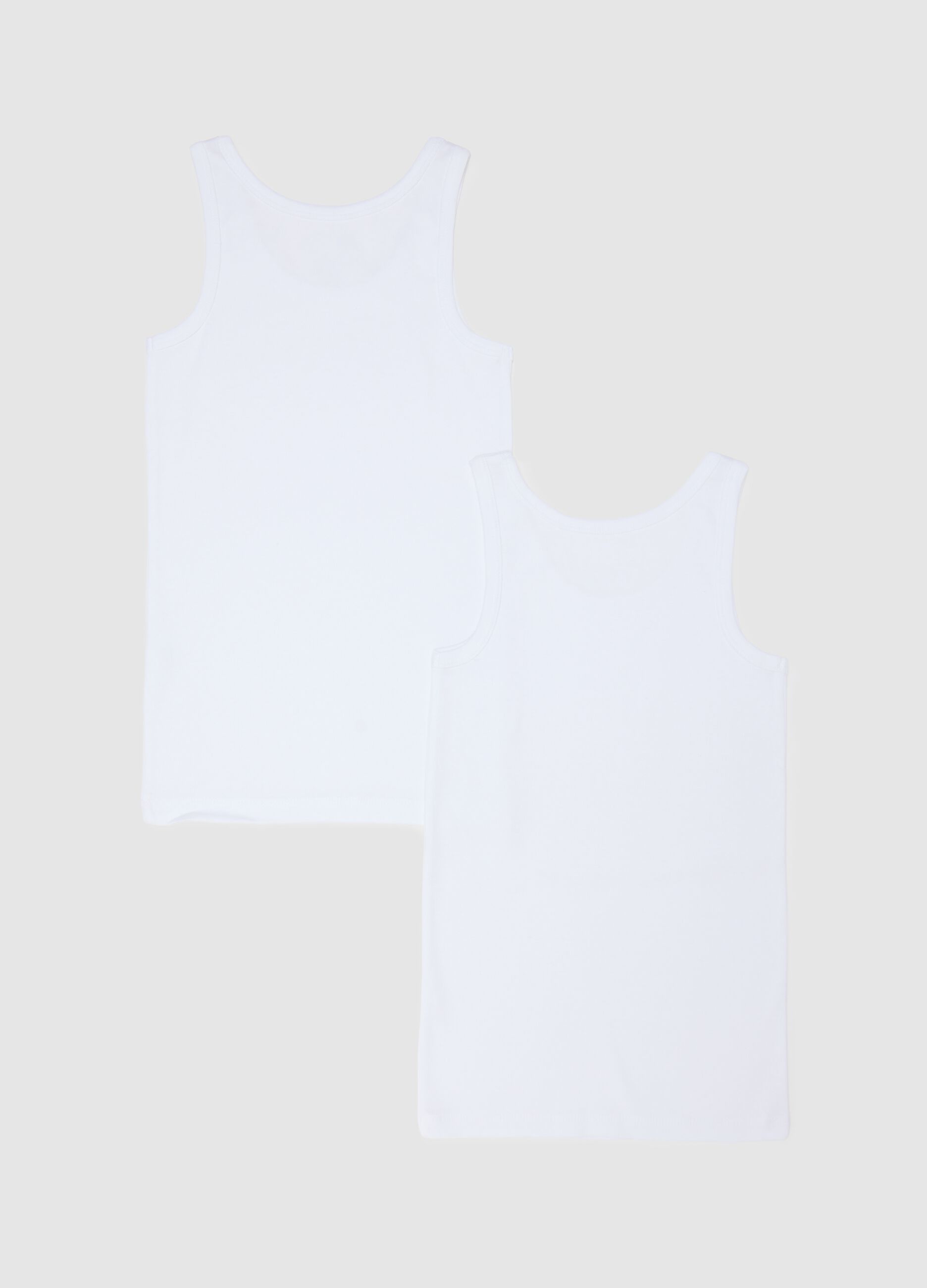 Bipack di canottiere da bambino in puro cotone bianche regular fit