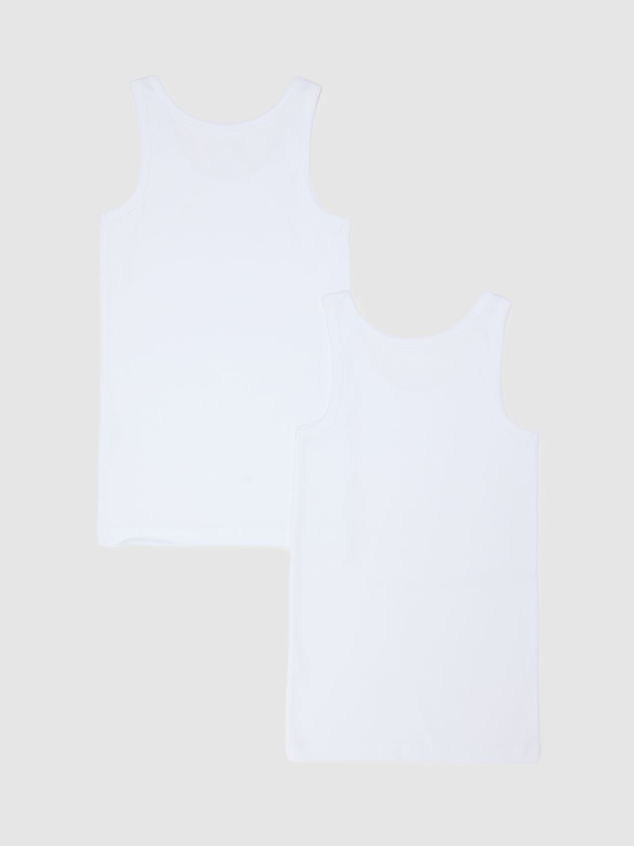 Bipack di canottiere da bambino in puro cotone bianche regular fit_1