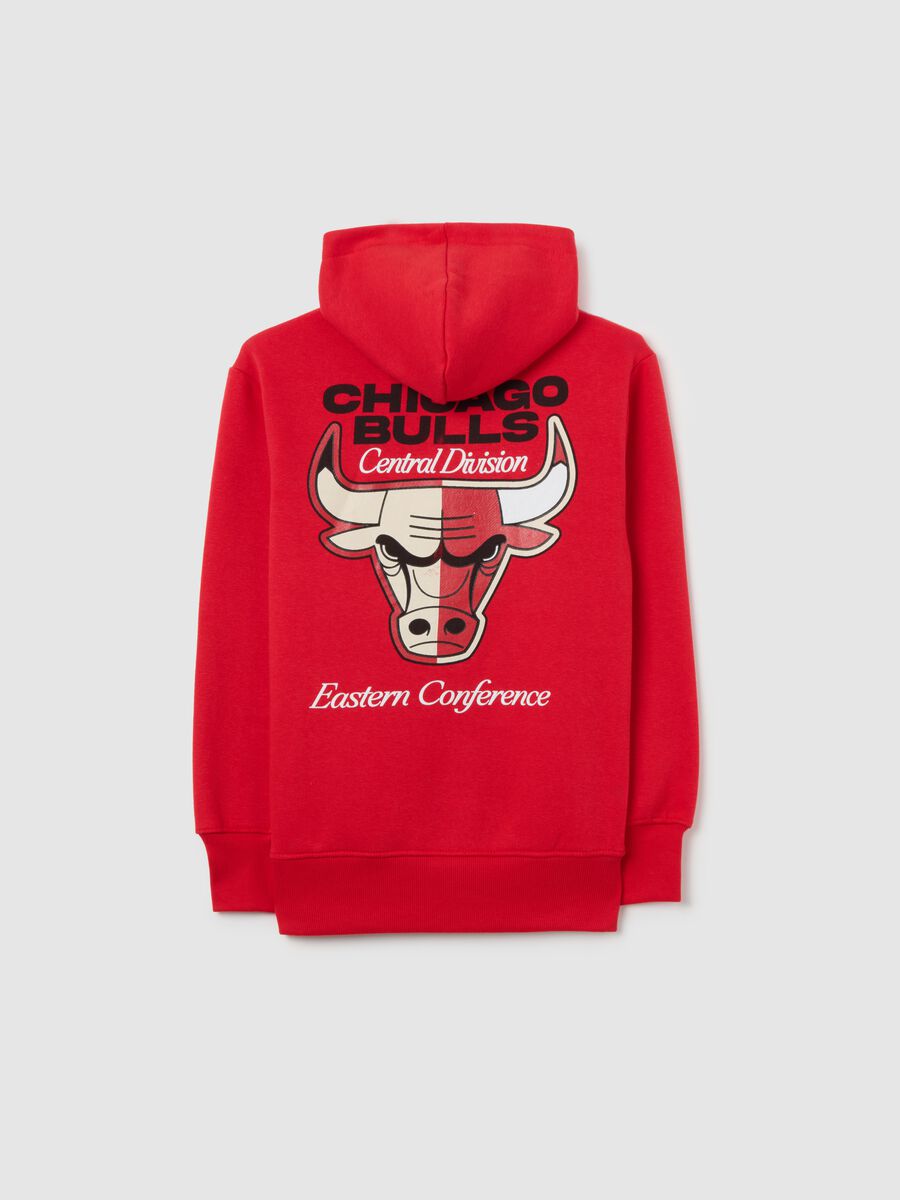 Children's red cotton blend sweatshirt regular fit with Chicago Bulls logo_1