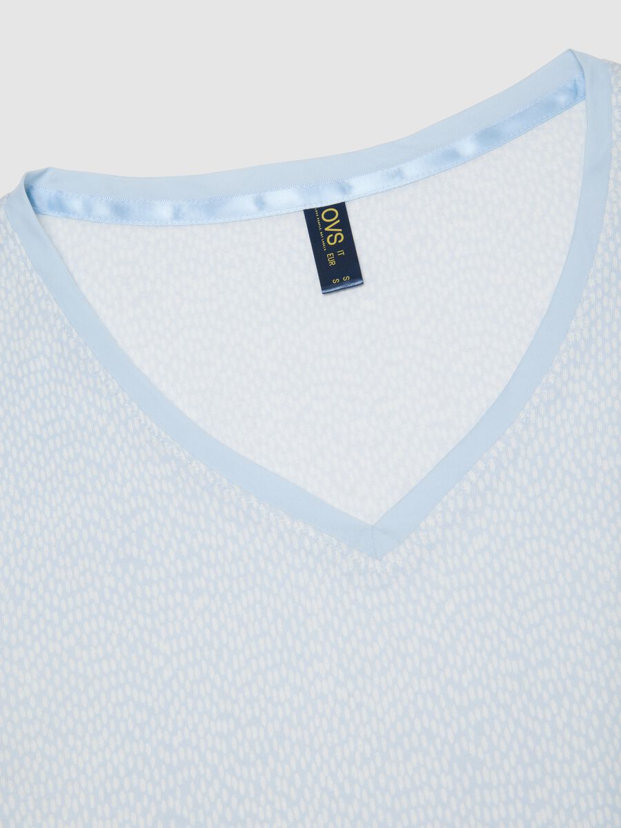 T-shirt in puro viscosa azzurra regular fit_1