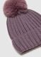 Purple girl's hat with pompom_1