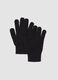 Blue knitted stretch-fabric gloves_2