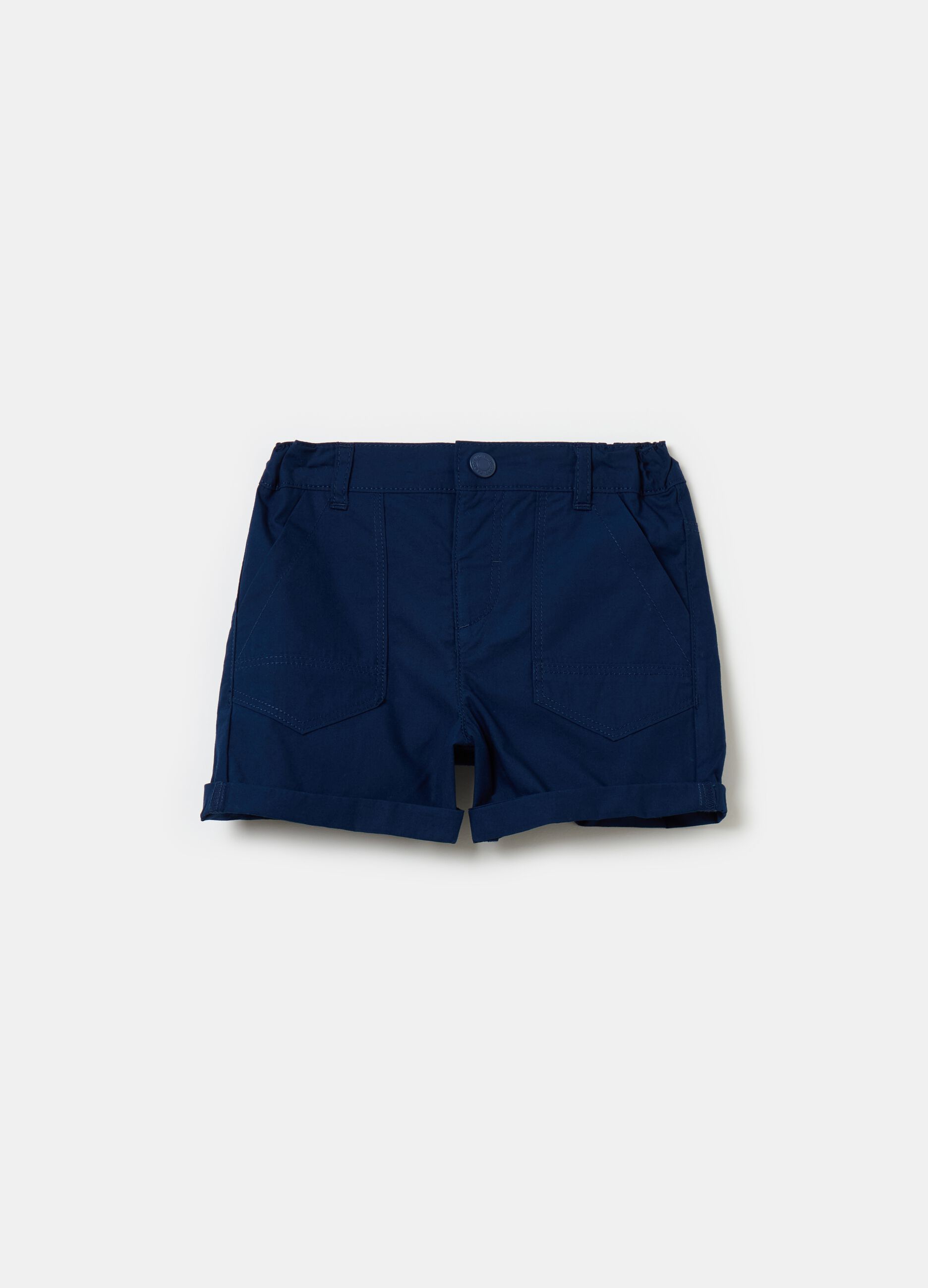 Shorts in popeline con tasche