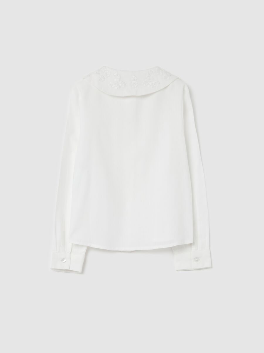 Cotton shirt with floral embroidery_4