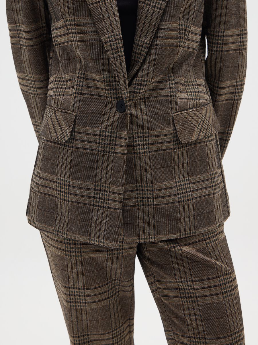 Slim Fit Multicolor Stretch Fabric Blazer_3