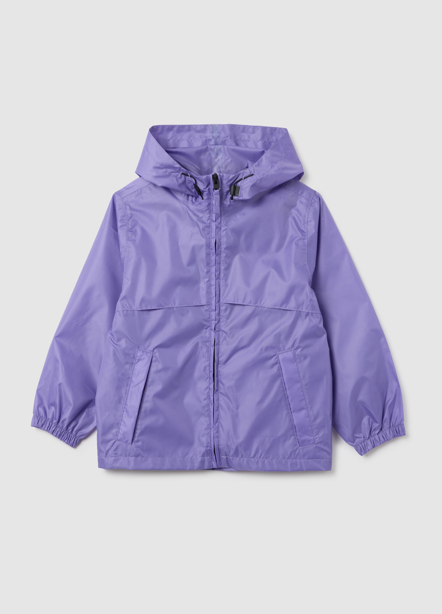 Girls' purple hooded jacket
