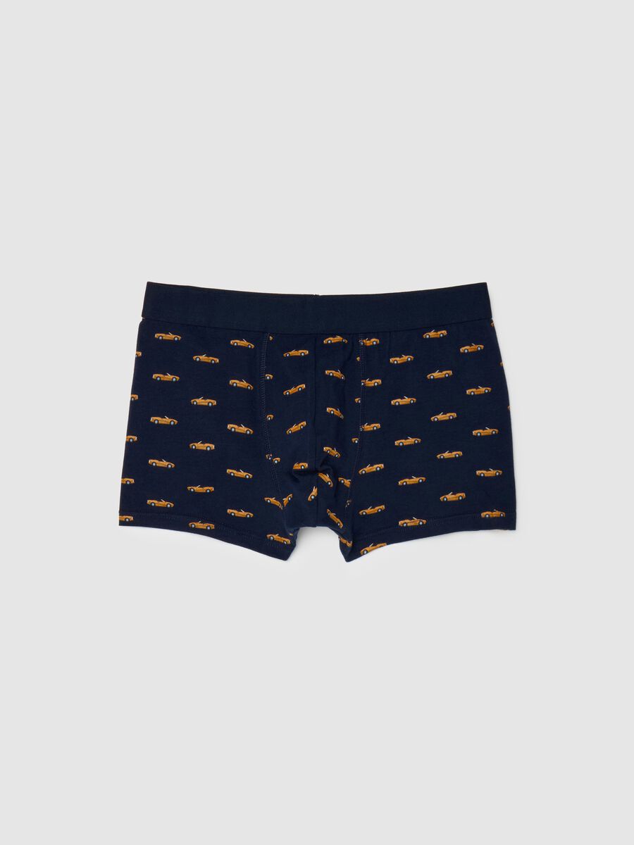 Midi boxer shorts in stretch cotton with pattern._4