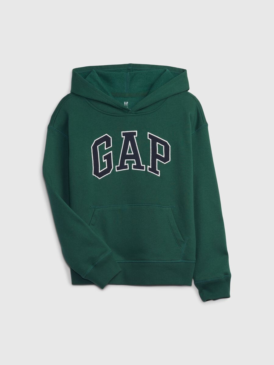 Hooded sweatshirt with logo patch_0