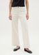 Wide beige denim women's trousers_1