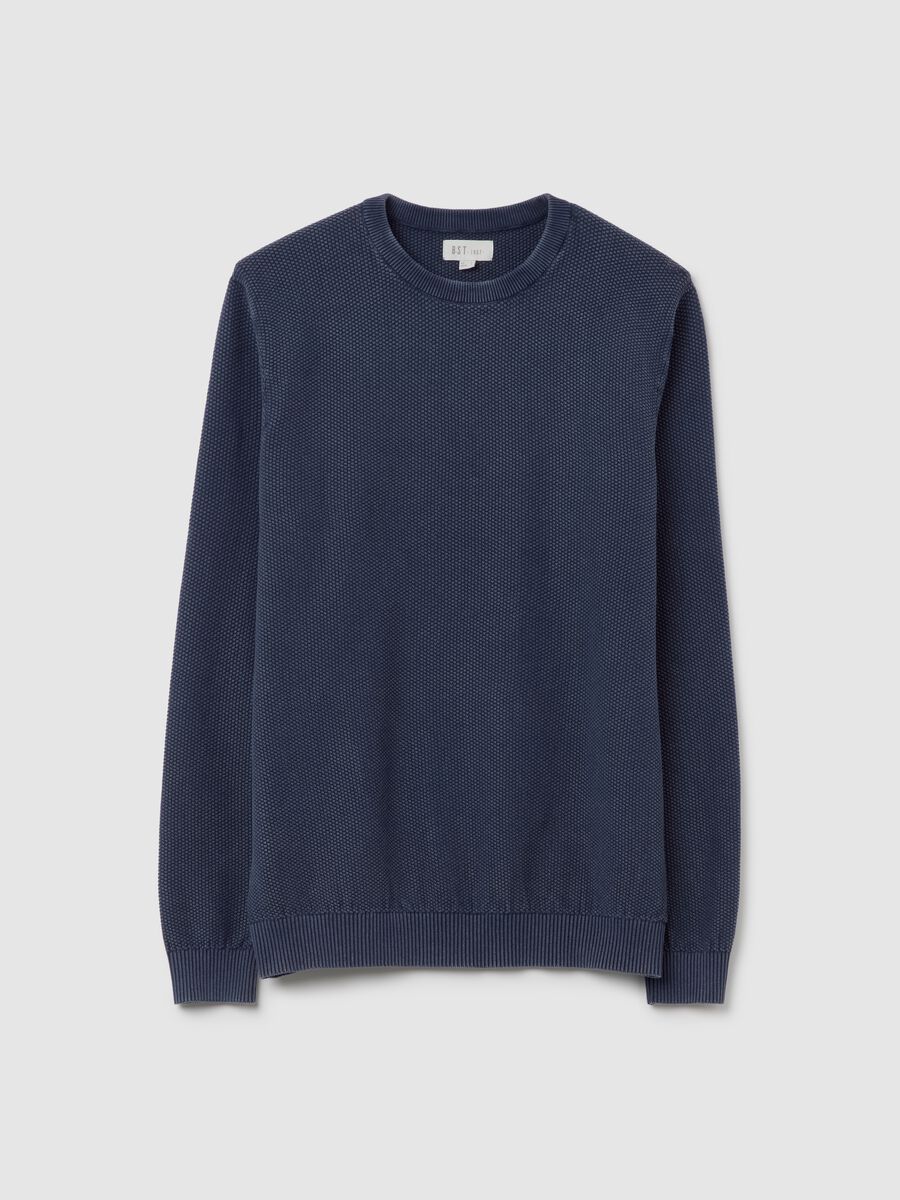 Blue knit cotton jumper_4