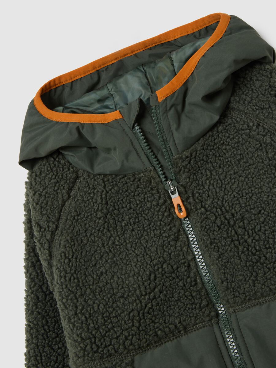 Green Hoodie in Sherpa Blend_2