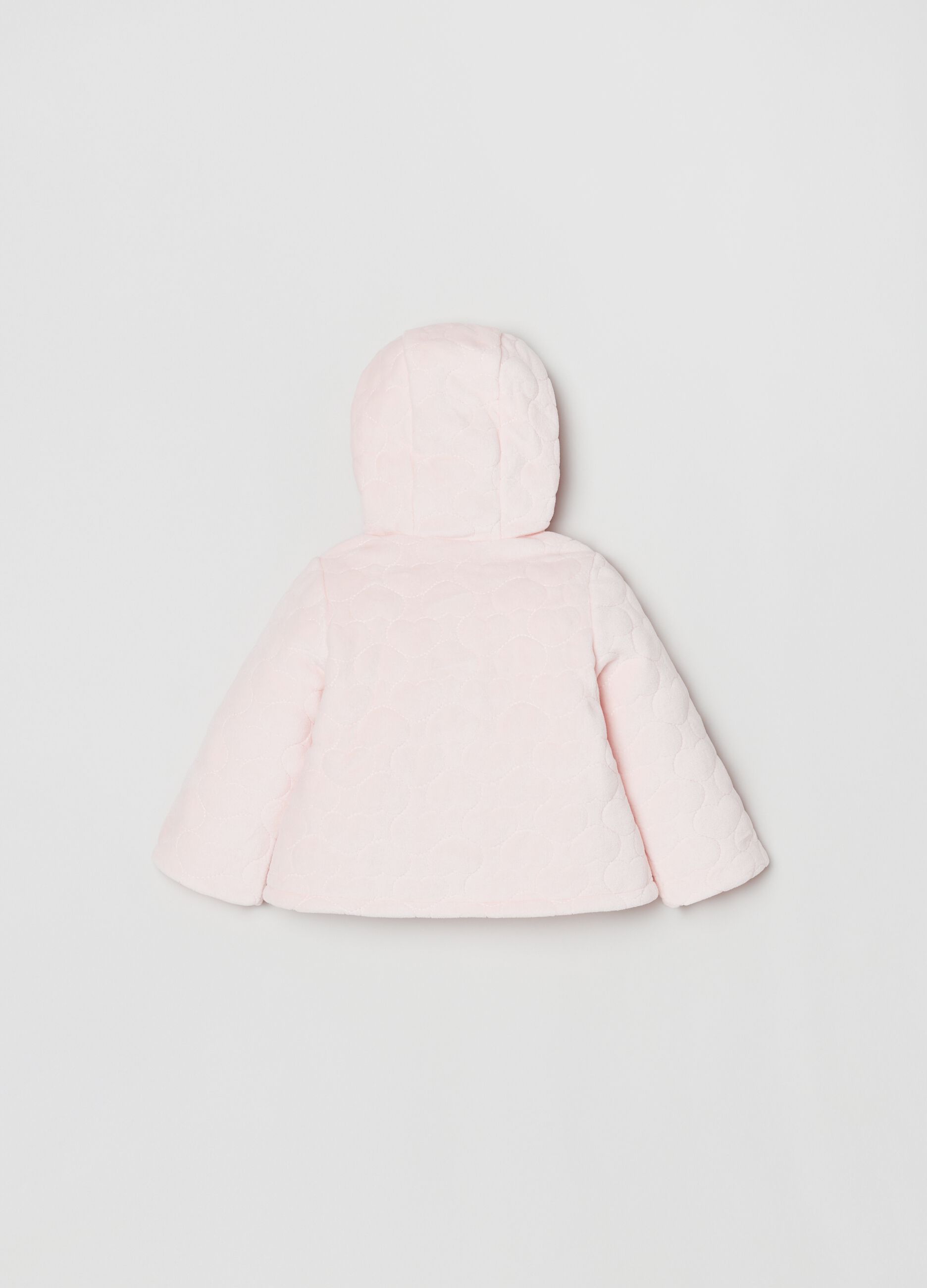 Giacca in velour con trapuntatura a cuori_1