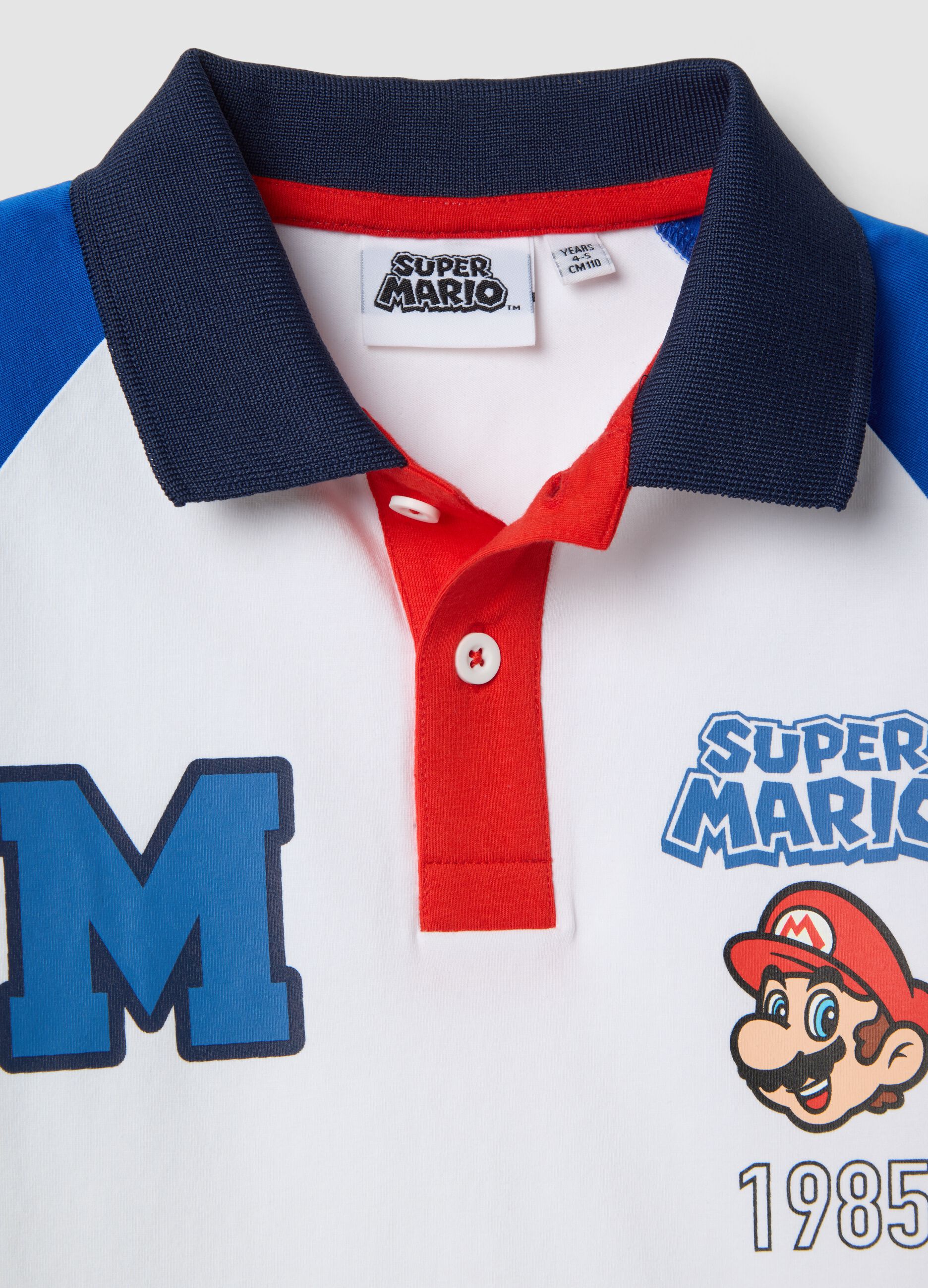 Multicolour stretch cotton oversized fit polo shirt for kids