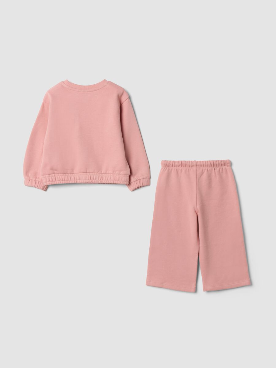 Completo rosa in puro cotone con felpa girocollo_1