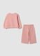 Pink pure cotton set with crew-neck sweatshirt_1
