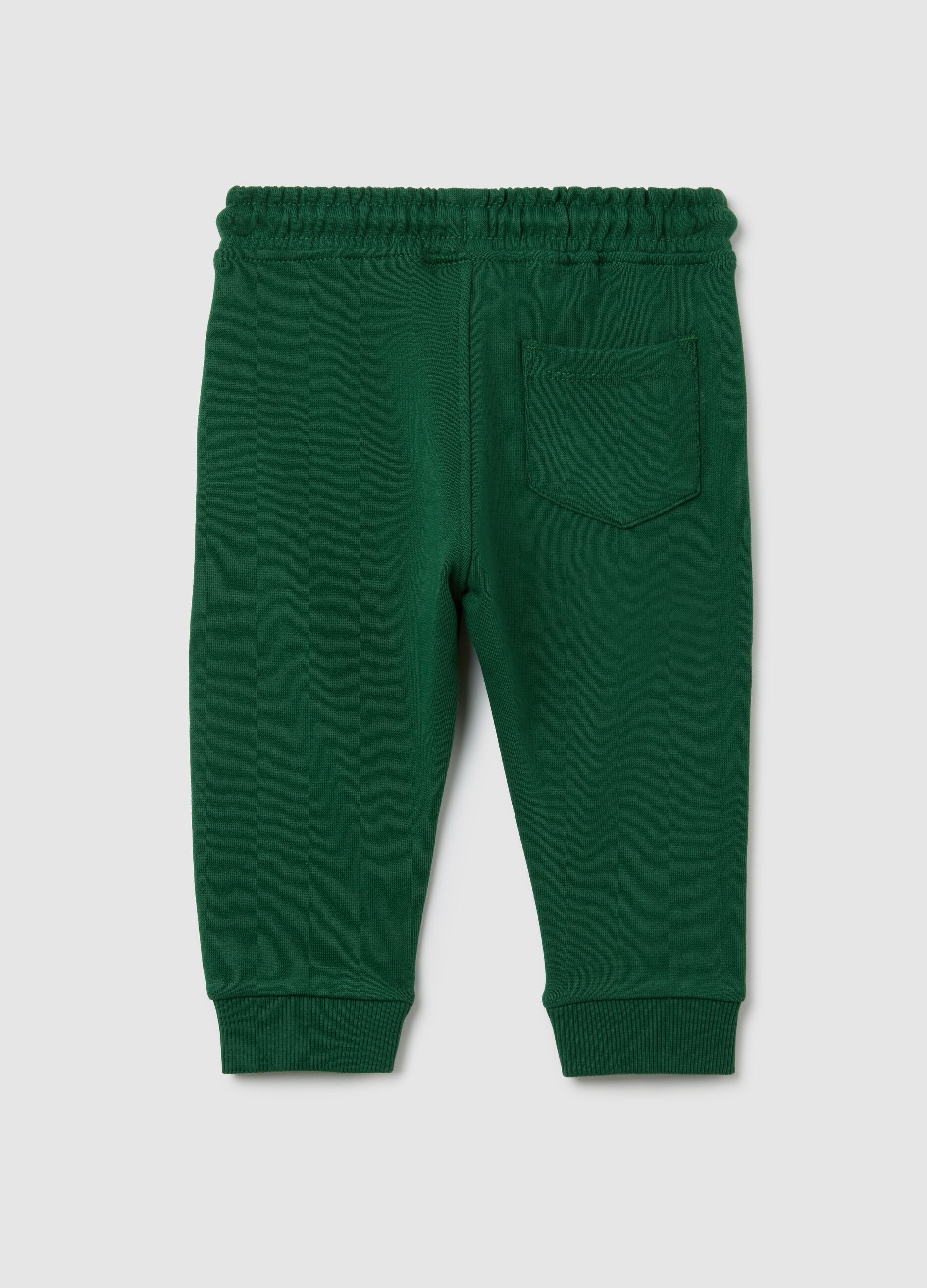 Green regular fit pure cotton baby trousers