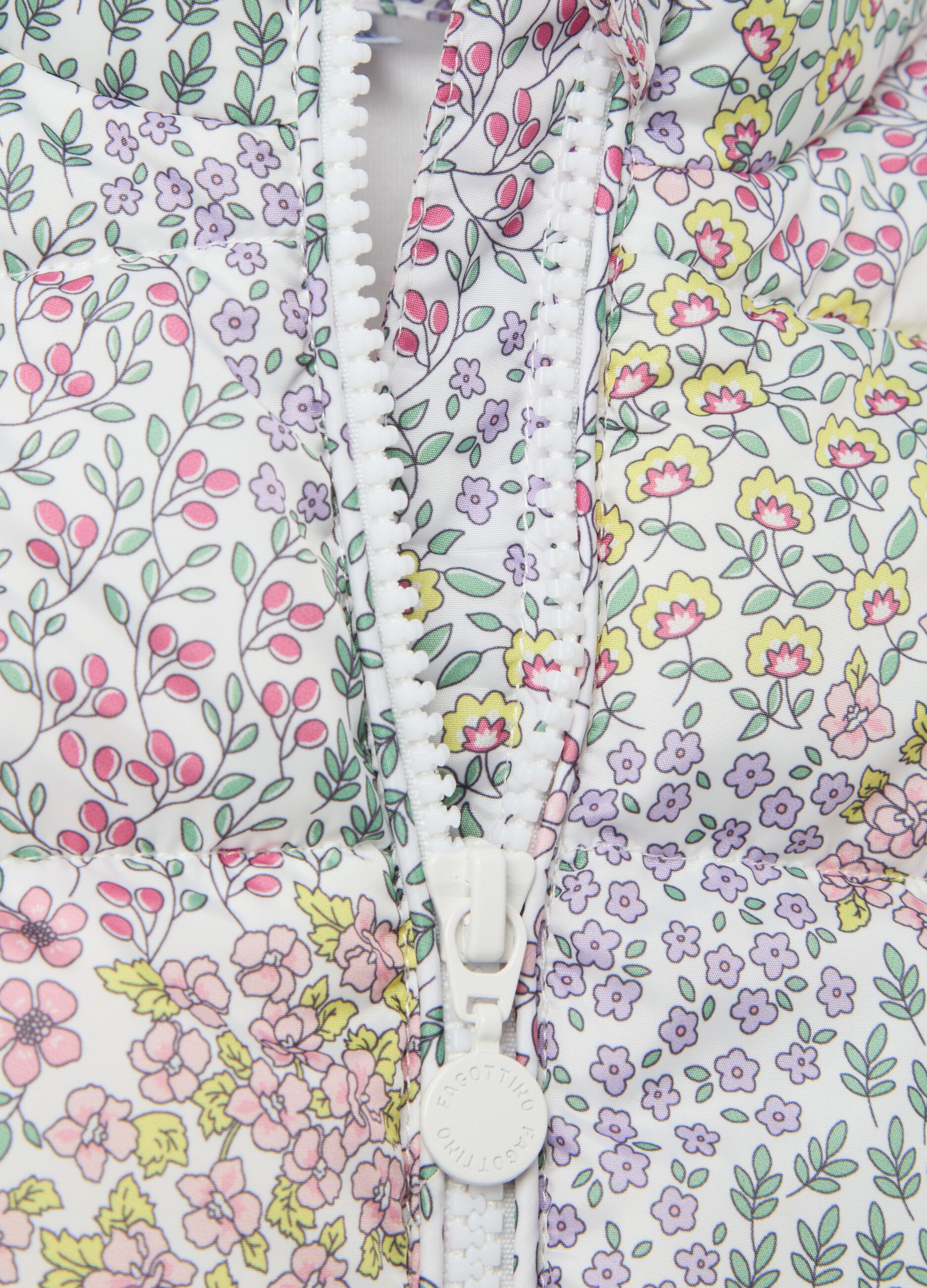 Padded waistcoat with floral pattern