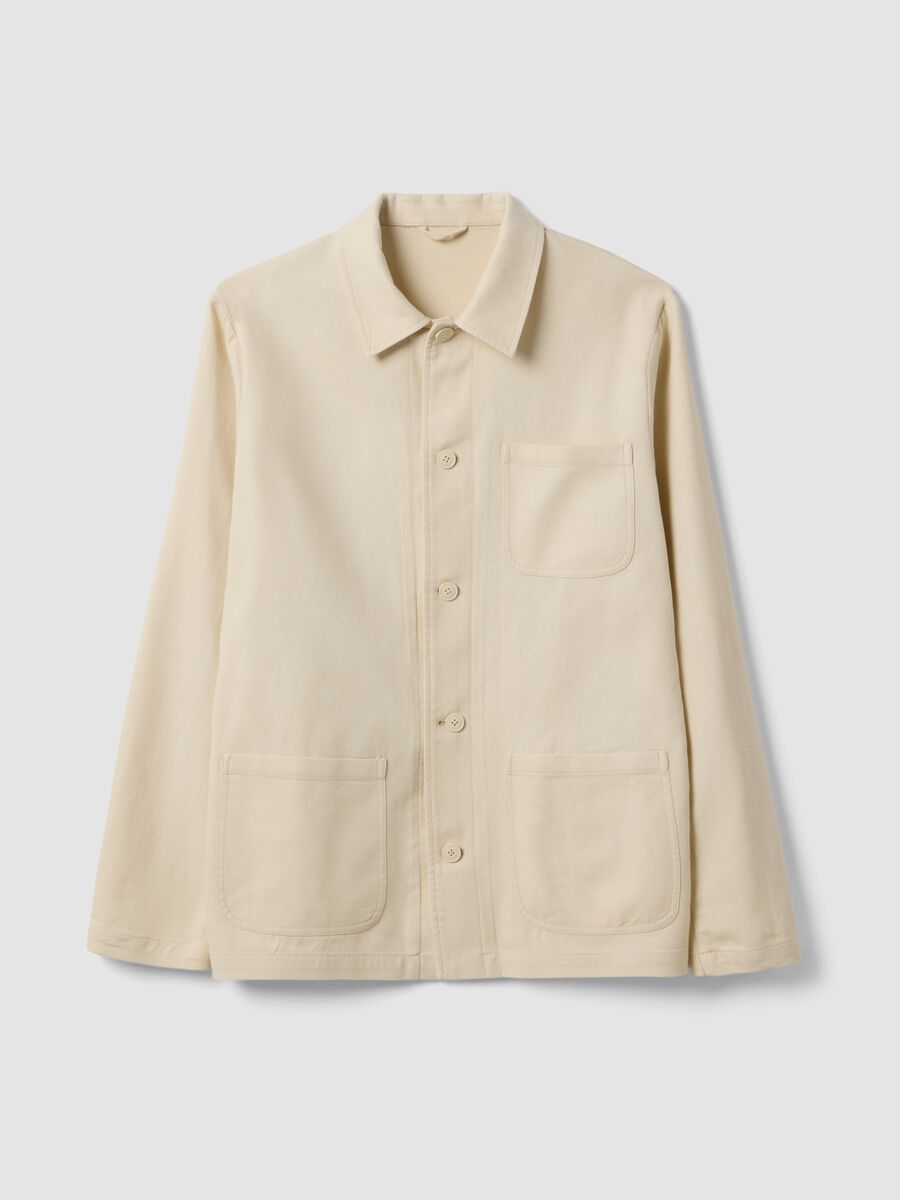 Giacca in misto lino e cotone bianca regular fit_4