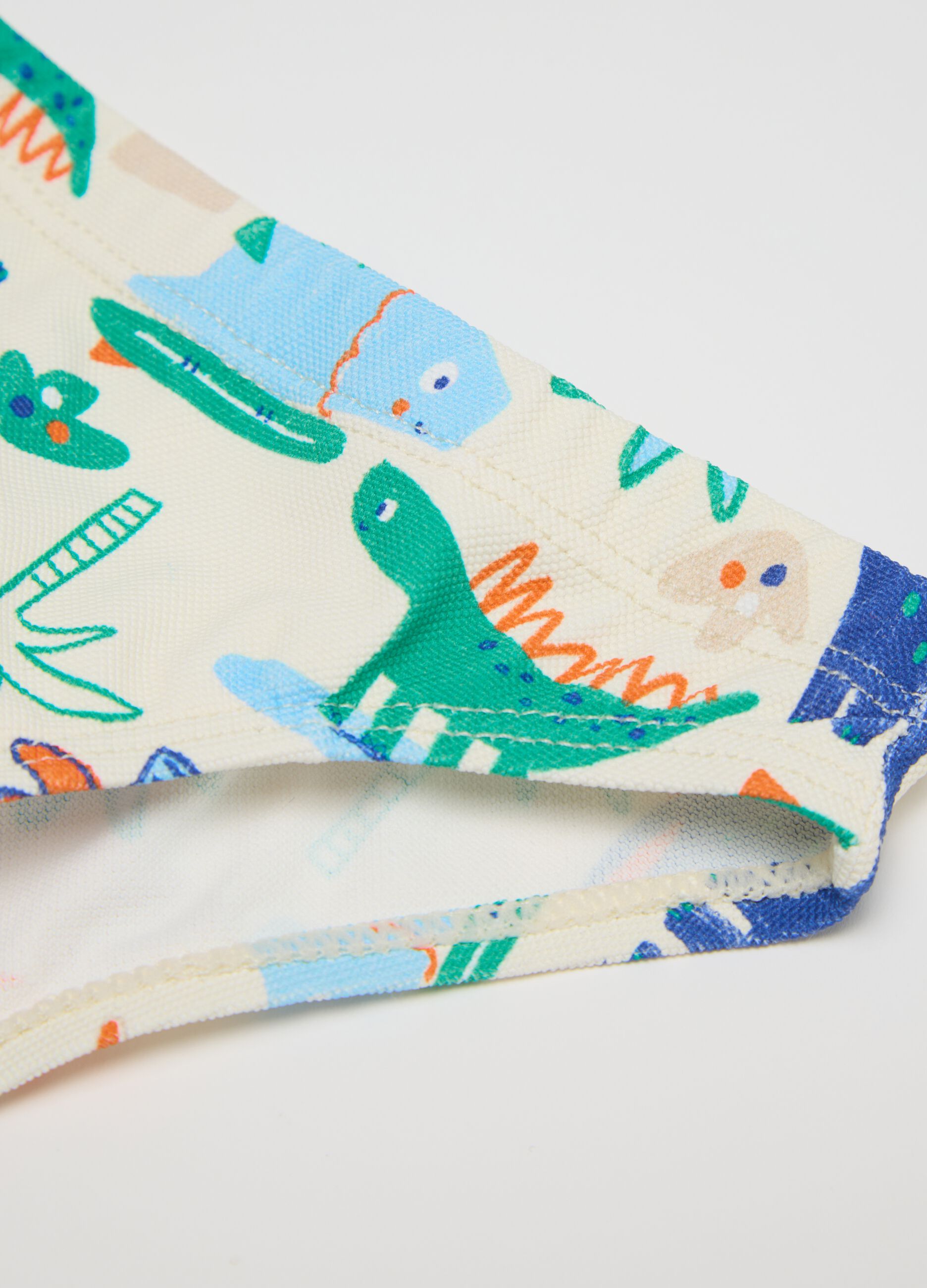 Baby boys’ swimsuit in multicoloured stretch fabric