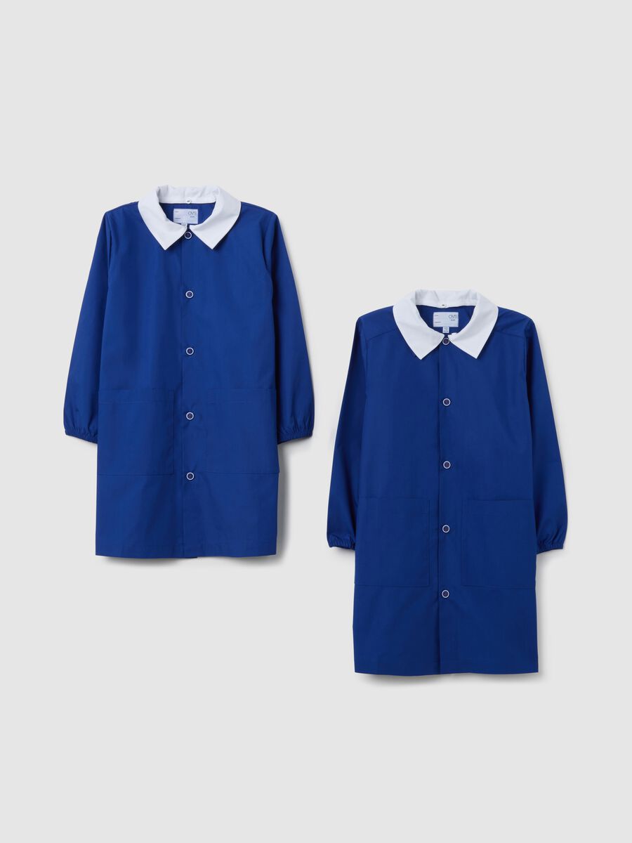 Children's multicolour cotton blend school smock_0