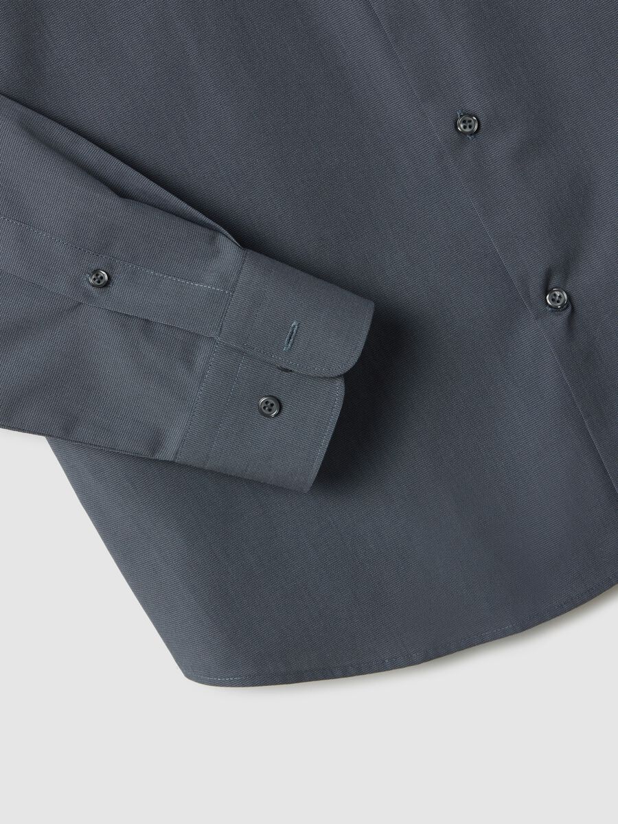 Grey pure cotton regular fit easy iron shirt_5