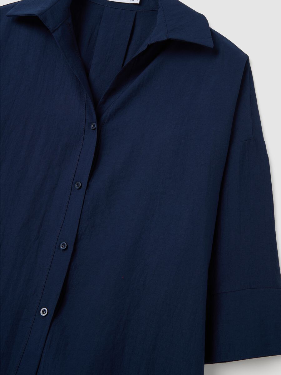 Women's blue blend shirt in regular fit_5