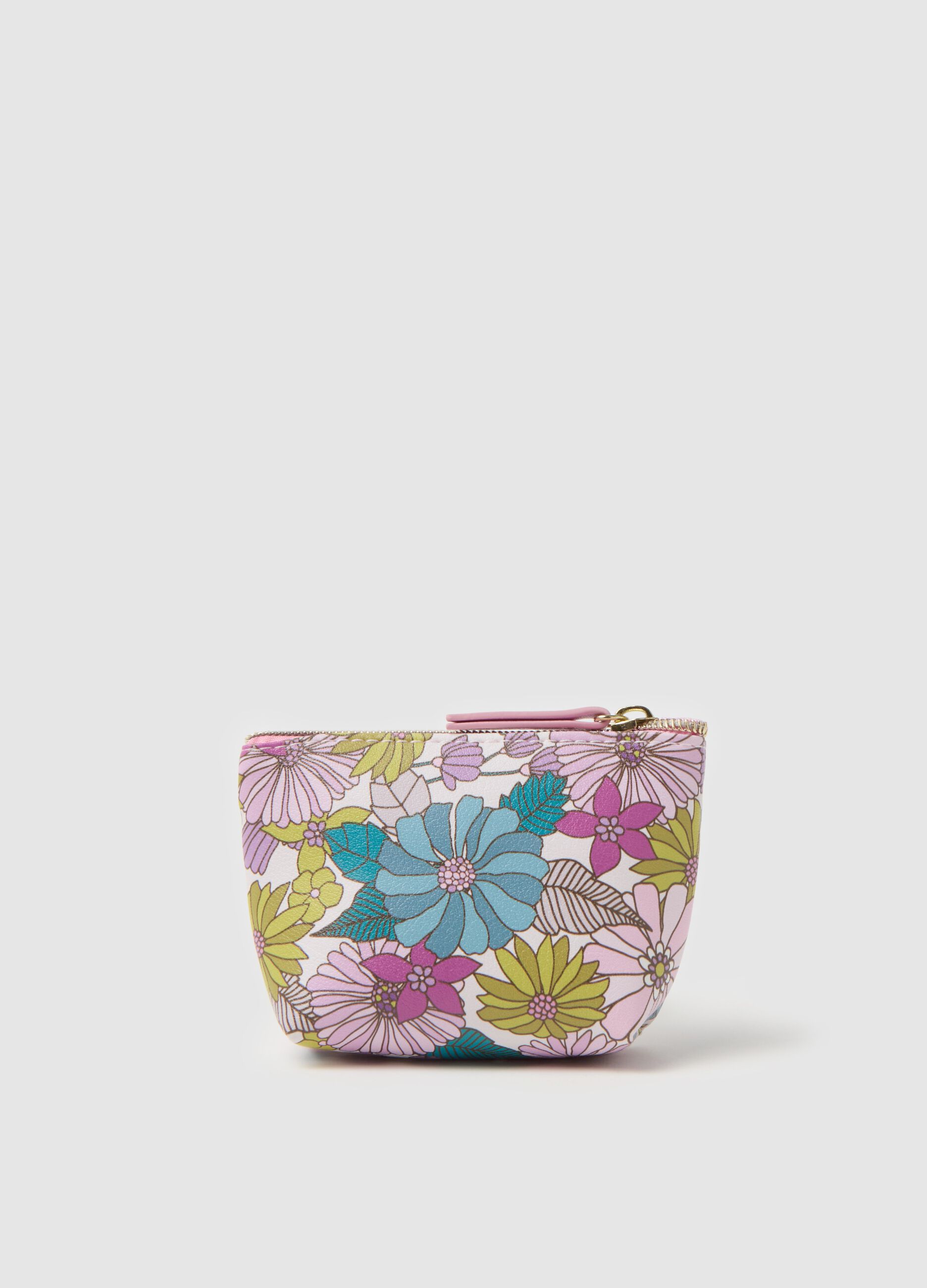 Coin purse with print and zip