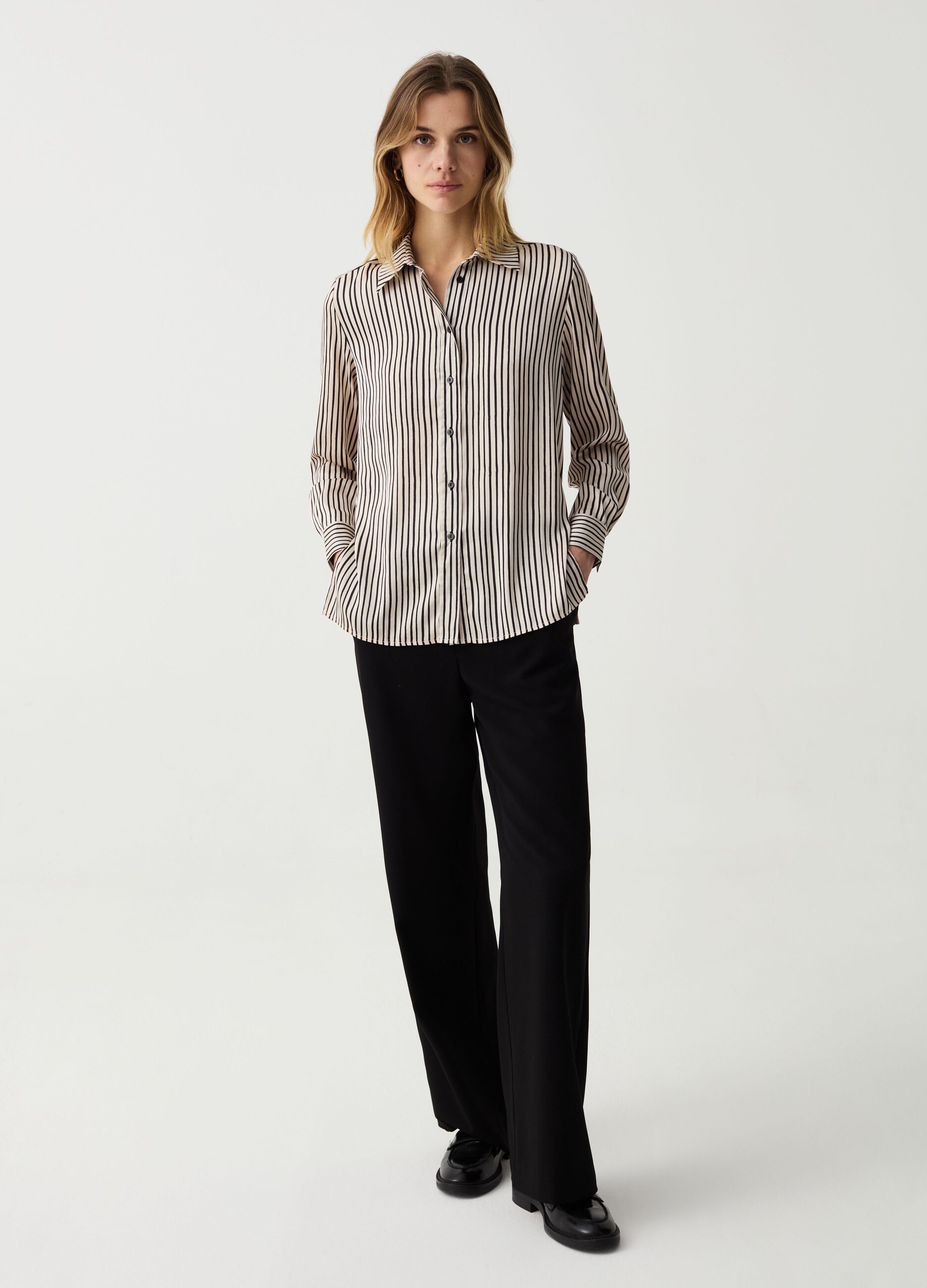 Ovs Camicia in satin con spacchi